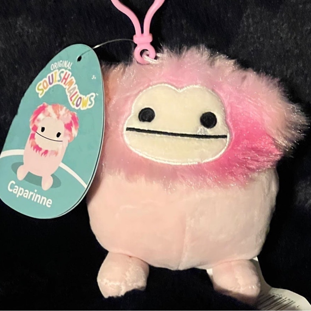 Squishmallow Pink Bigfoot Caparinne Clip 3.5”